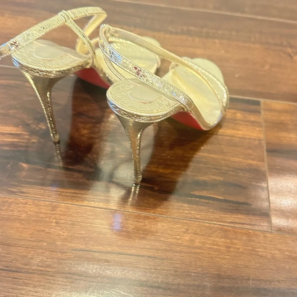Christian Loubouton Rosalie Gold slingbacks